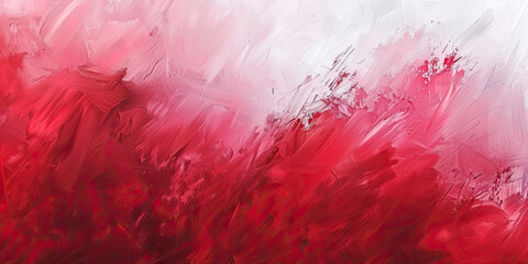 Oil paint strokes red on wide canvas textured background decorating art painting illustration, generated ai
