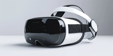 Advanced virtual reality headset with immersive display, isolated white background, high detail, nextgen technology