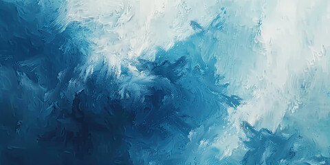 Oil paint strokes blue on wide canvas textured background decorating art painting illustration, generated ai © dan