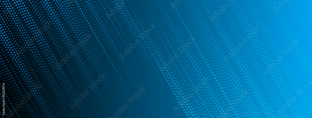 Poster Dark blue abstract hi-tech background with dotted lines. Vector design