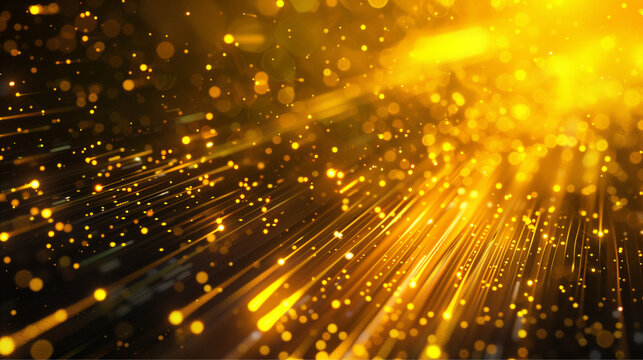 A dynamic background image featuring streaks of golden light that convey motion and energy in a dark setting