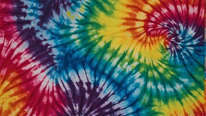 A colorful tie-dye background with a spiral pattern in a variety of bright colors, suitable for various designs