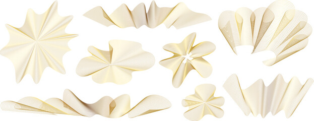 Golden design elements. Vector abstract wavy forms created using Blend Tool