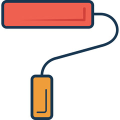 Paint Roller Icon Colored Outline Icon