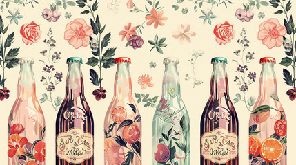 background with wine bottles