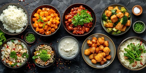 Capturing the Essence of Chinese Cuisine: From Street Eats to Traditional Banquet Delights. Concept Chinese Street Food, Traditional Banquet Cuisine, Culinary Delights, Food Photography