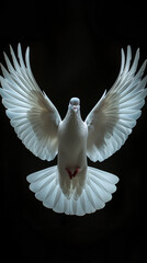 Angelic White Dove Spreads Wings of Hope and Peace,generated by IA