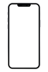smartphone with transparent blank screen. mobile phone template. vector illustration on transparent background.