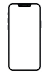 smartphone with transparent blank screen. mobile phone template. vector illustration on transparent background.