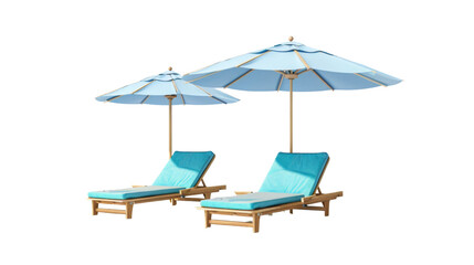  Two beach sun loungers and an umbrellTwo beach sun loungers and an umbrellaa