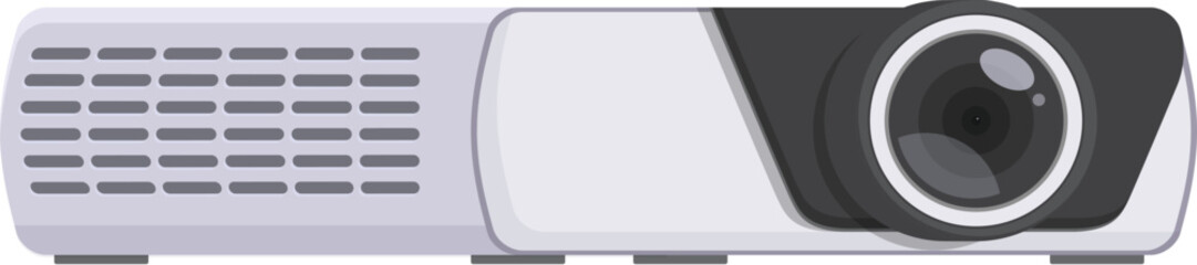 Vector illustration of a sleek, contemporary projector, ideal for presentations and home cinema