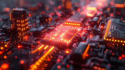 Fototapeta premium Networking Futures: A Dynamic Depiction of Connected Workspaces