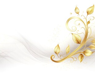 Weißer Hintergrund mit edler goldener Ranke