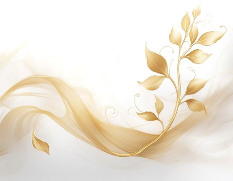 Wei&szlig;er Hintergrund mit edler goldener Ranke