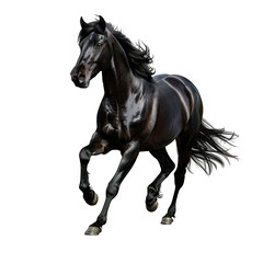 Fototapeta premium Black horse isolated on white background