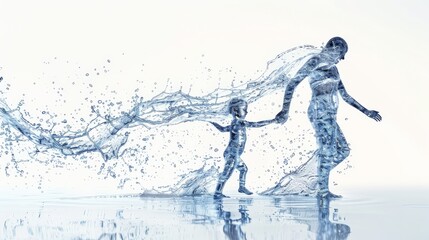 silhouette of person walking on water 