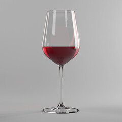 glass wine cup with red wine isolated on grey background