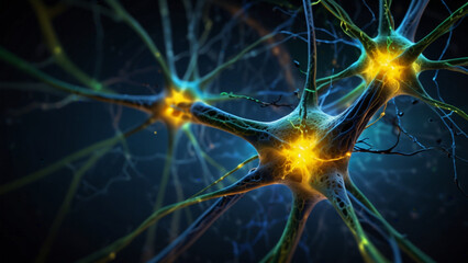 Electric impulses in neurones in neon lights 