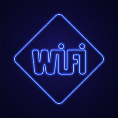 Vector signal wifi sign neon effect. Fully vector effect without raster effects