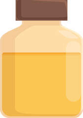 Cartoon of a clear glass jar with a simple brown lid, isolated on a white background