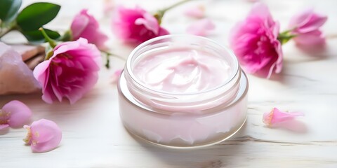 Pink Gel Cosmetic for Beauty Skincare with Collagen, Niacinamide, and Salicylic Acid. Concept Beauty, Skincare, Pink Gel, Collagen, Niacinamide, Salicylic Acid