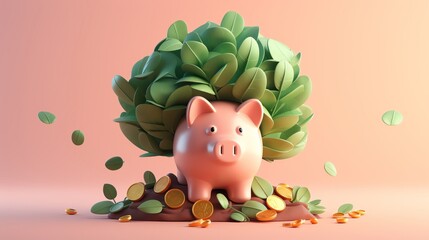 Fototapeta premium 3D rendering of an icon, Investment with foresight