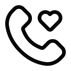 Simple Love Call icon. The icon can be used for websites, print templates, presentation templates, illustrations, etc