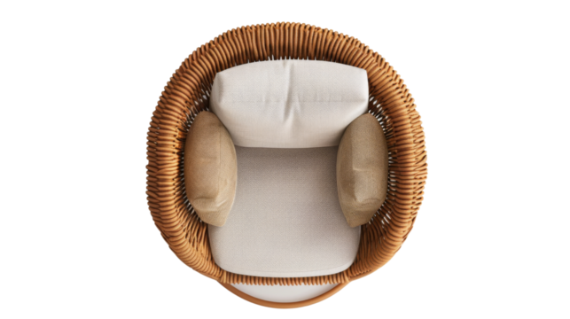 Top view of outdoor cord lounge armchair