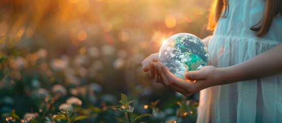 Girl Holding a Crystal Earth