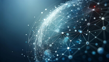 Three Dimensional Abstract Network Background with Cool Tones