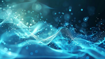 Glowing DNA Strands on Technological Background