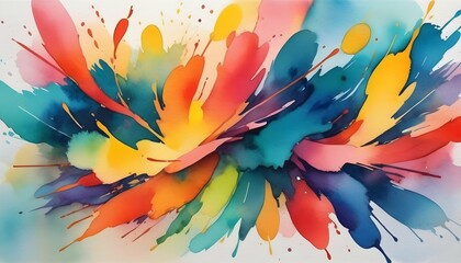 Vibrant Abstract Watercolor Strokes In A Colorful Upscaled 4