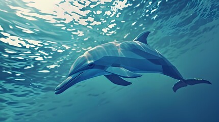 Graceful Dolphin Gliding Through the Vibrant Underwater World