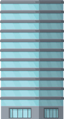 Modern. Flat design vector illustration of a contemporary. Glass windows office building icon in a commercial real estate urban structure