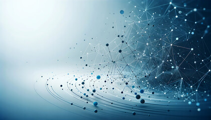 Three-Dimensional Abstract Network Design with Cool Tones