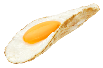 Floating fried egg isolated