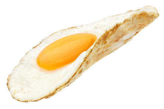 Floating fried egg isolated