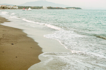 Evening Mediterranean seashore landscape