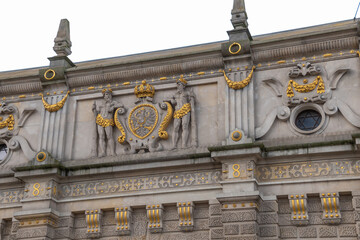 The Highland Gate in Gdansk, Poland. Details and elements of architecture.