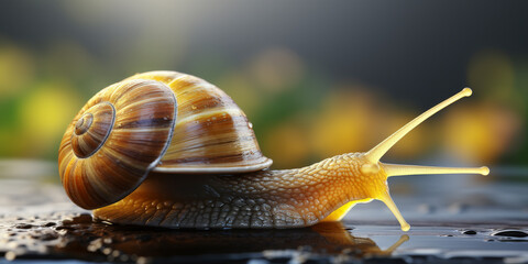 Snail Sitting on Ground
