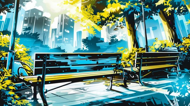 Blur background outdoor recreation public park in urban city in morning. outdoor. Illustrations