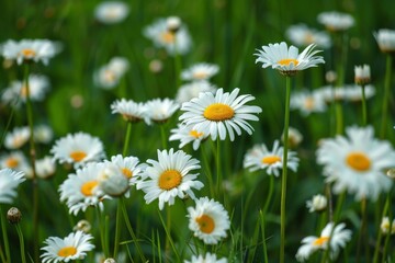 Vibrant daisies field: a beautiful display of nature's bounty and colorful blooms in full bloom for your enjoyment and relaxation