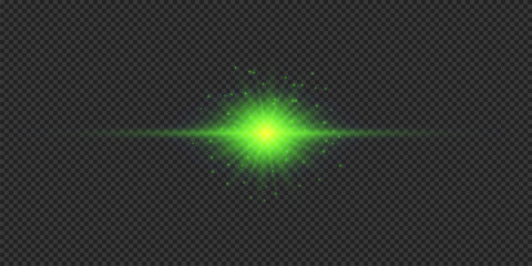 Green horizontal light effect of lens flares