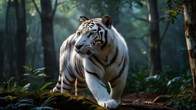 White Tiger. seamless looping 4k video