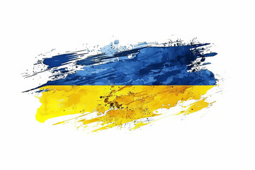 Abstract Ukrainian flag with paint splatter effect
