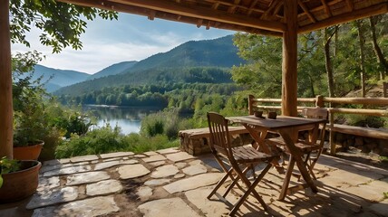 Obraz premium restaurant in the mountains