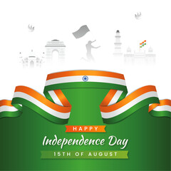 Vector illustration of happy independence day India greetings , 15th August celebration of India © ganesh_502