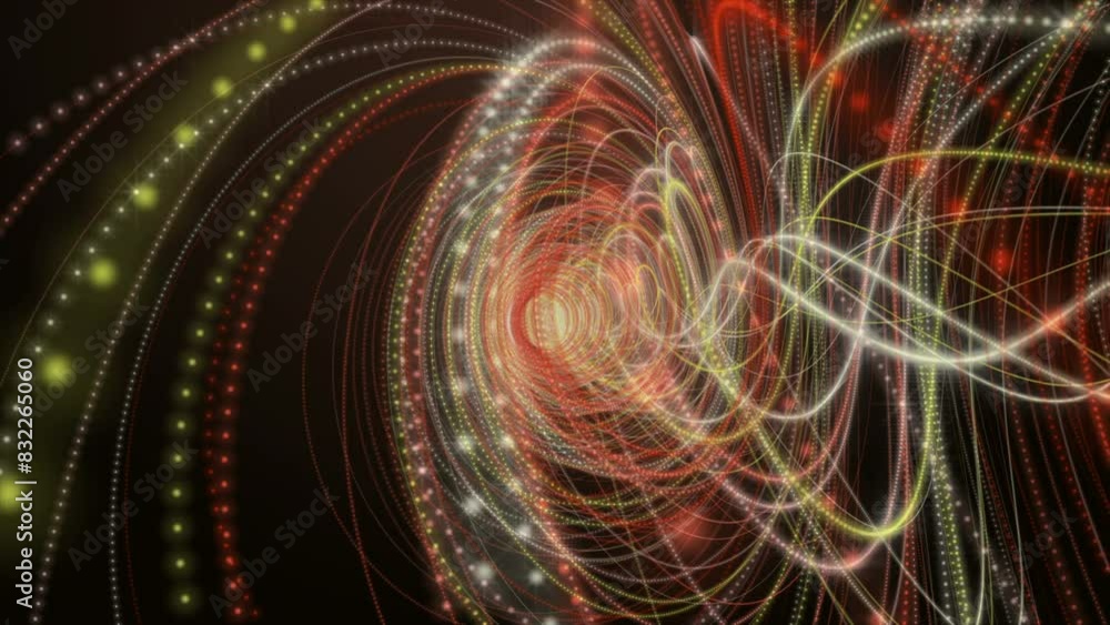 Poster futuristic video animation with particle stripe wave object in slow motion, 4096x2304 loop 4k