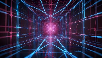 Obraz premium Abstract Digital Network Background, the concept of electronic connections in a digital world.