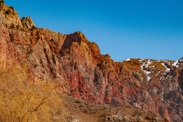 Red mountains in Armenia